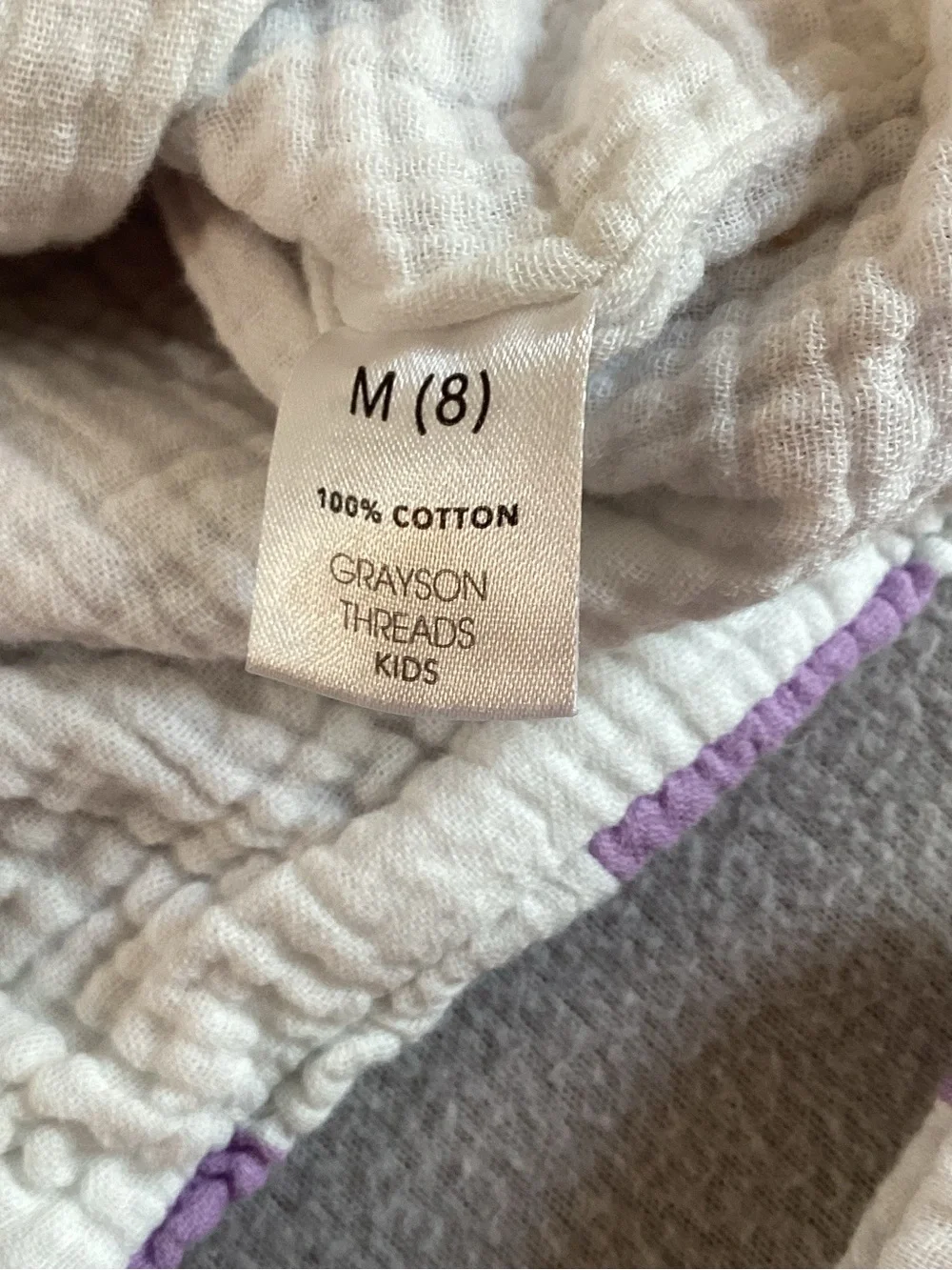 Grayson Threads Lavender and White Check Palm Shirt & Shorts Set Size M Cotton